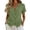 xx-Green1148, variant on V Neck Button Down Short Sleeve Shirt for Women Asymmetric Hem Tailored Casual Work Wear Blouse Top