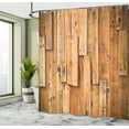 thumbnail image 4 of Ambesonne Wooden Print Shower Curtain, Lodge Wall Planks, 69"Wx84"L, Burnt Orange Orange, 4 of 4