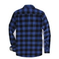 thumbnail image 6 of Demotime Men's Flannel Plaid Casual Button Down Shirt S Dark Blue Plaid, 6 of 6