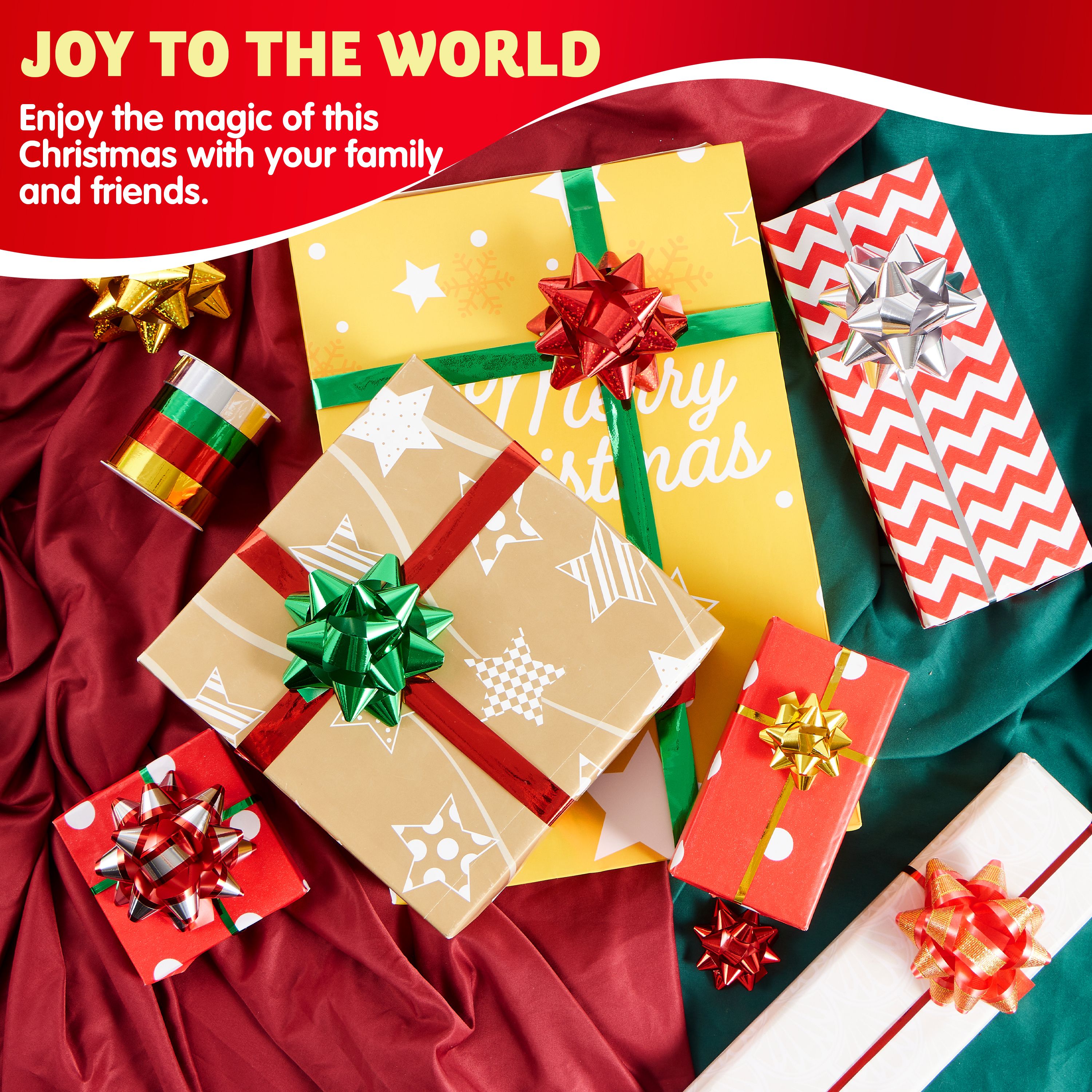 Joyfy 50-Piece Christmas Gift Bows & Ribbons Assortment photo 3