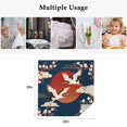 thumbnail image 5 of Japanese Style Cloth Napkins, Modern Cranes Cherry Flower Wave Navy Blue Washable and Reusable Dinner Napkins Set of 4, Table Napkin for Kitchen Party Birthday Wedding Hotel Housewarming 20"x20", 5 of 9