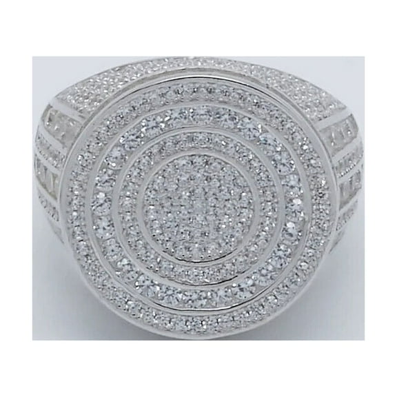 Forever Jewels 4Ct Round Cut Moissanite Men Pinky Engagement Ring 14K White Gold Plated