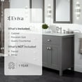 thumbnail image 7 of Totti Artemis 60" Gray Transitional Double Sink Bathroom Vanity w/ White Carrara Style Man-Made Stone Top, 7 of 7