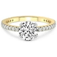 thumbnail image 3 of 3 Carat IGI Certified Round Shape Lab Grown Diamond Engagement Ring | 14K Yellow Gold | Kylie Eternity Lab Diamond Ring | FG-VS1-VS2 Quality Friendly Diamonds, 3 of 5