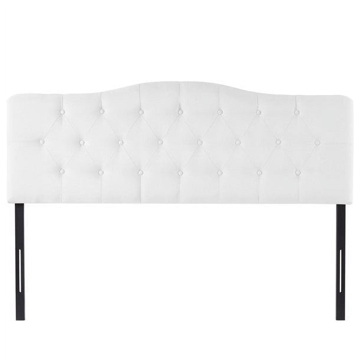 Naomi Home Cassandra Queen size headboard only, Height Adjustable Queen Size Headboard, Button Tufted Headboard with 12 Positions, Metal Legs, Wall/Bed Mount, Linen Fabric headboard Queen, White