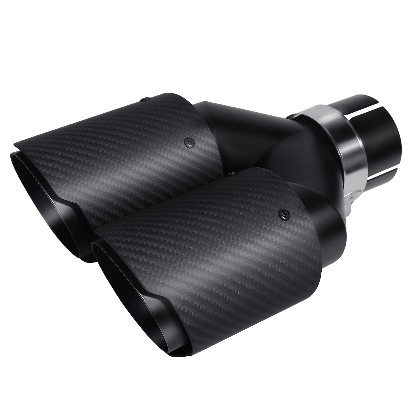Vechkom Dual Exhaust Tip - 2.5 Inch Inlet, 3.5 Inch Outlet Y-Pipe, Frosted Stainless Steel For Car