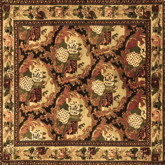 Ahgly Company Indoor Square Animal Brown Traditional Area Rugs, 8' Square