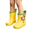 thumbnail image 2 of FITORON Kids Little Kids Yellow Cartoon Monkey Rain Boots Waterproof Pull On Unisex Outdoor Gift,Size 2-3 Years, 2 of 6