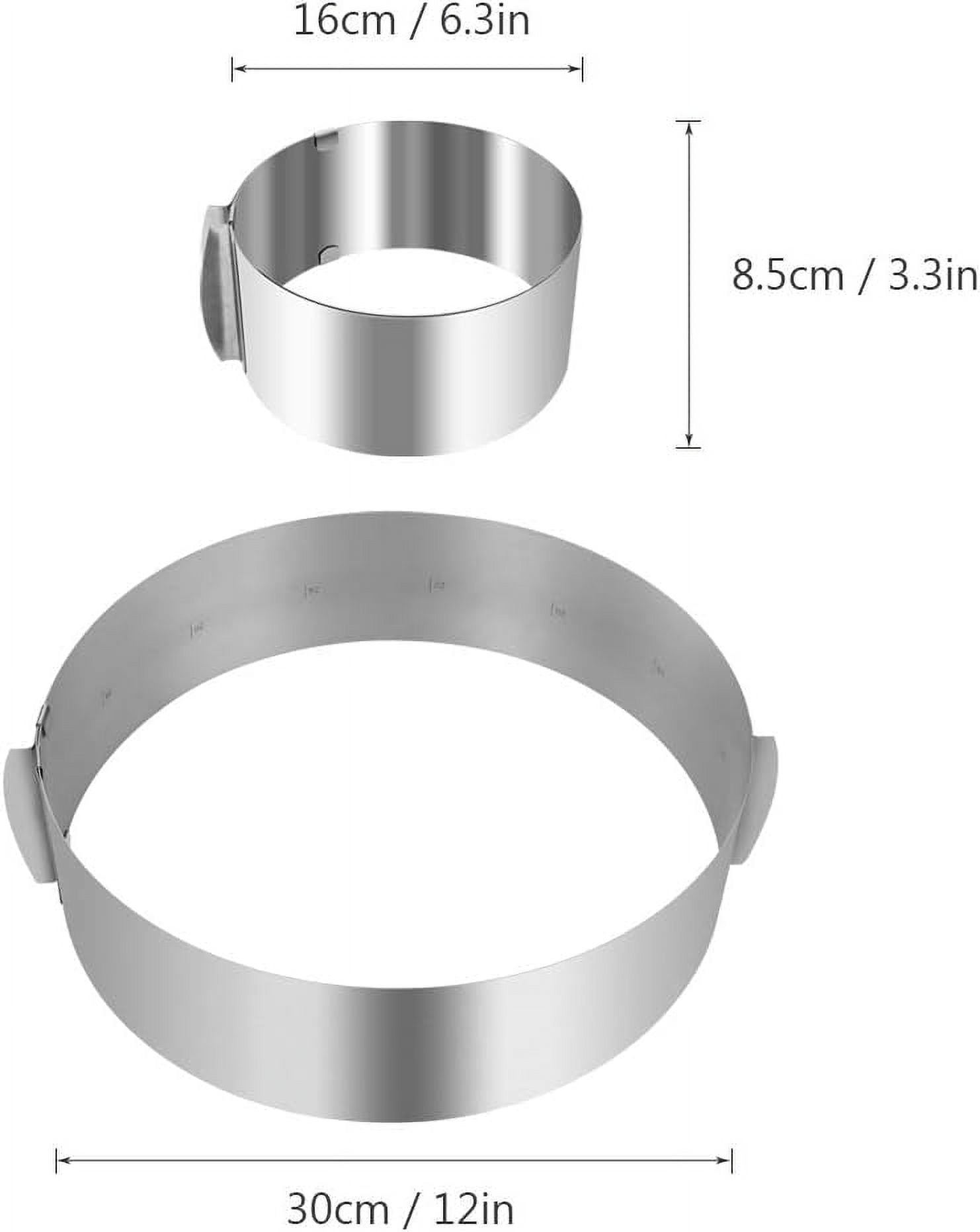 Multipurpose Round Steel Ring, Adjustable Cake Mold Ring for Baking, Premium Quality Functional Baking Gifts, 1 Ring 6.25-12 Inches
