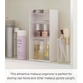 thumbnail image 2 of Yamazaki Home Makeup Organizer - Two Styles, White, ABS Plastic, Flat, Supports 1.98 pounds, Adjustable Tiers, No Assembly, 2 of 7