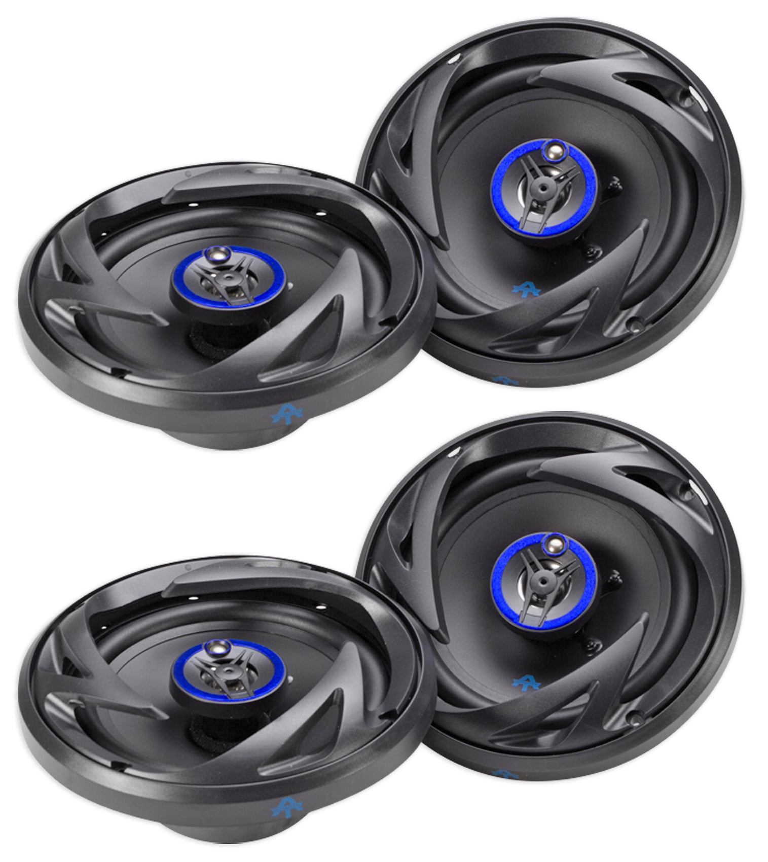 Q POWER 6.5" 300 Watt 2-Way Blue Car Audio Stereo Coaxial SpeakersQP650 2 