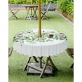 thumbnail image 4 of Outdoor Tablecloth with Umbrella Hole & Zipper, Sage Green Eucalyptus Leaves Round Tablecloth 60 Inch, Spring Summer Botanical Floral Patio Table Cover Waterproof Table Cloth for Picnic/Party, 4 of 6