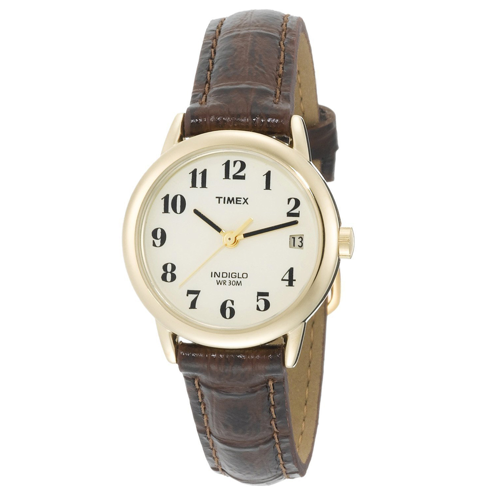 Timex Women's Easy Reader Date Brown/Gold 25mm Casual Watch, Leather Strap - image 4 of 5