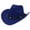 Royal Blue, variant on Voska Unisex Rivet Trim Felt Cowboy Hat Tibetan Style Western Jazz Fedora Winter Outdoor Hat Brown
