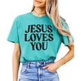 thumbnail image 6 of Jesus Loves You Shirt for Women Christian Faith Easter Inspirational Distressed Tee Seafoam Shirt Adult Medium, 6 of 7