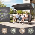 thumbnail image 5 of Outsunny 2-Person Outdoor Glider Chair with Coffee Table, Steel Patio Loveseat Swing Chair with Sling Fabric Seat, Gray, 5 of 10