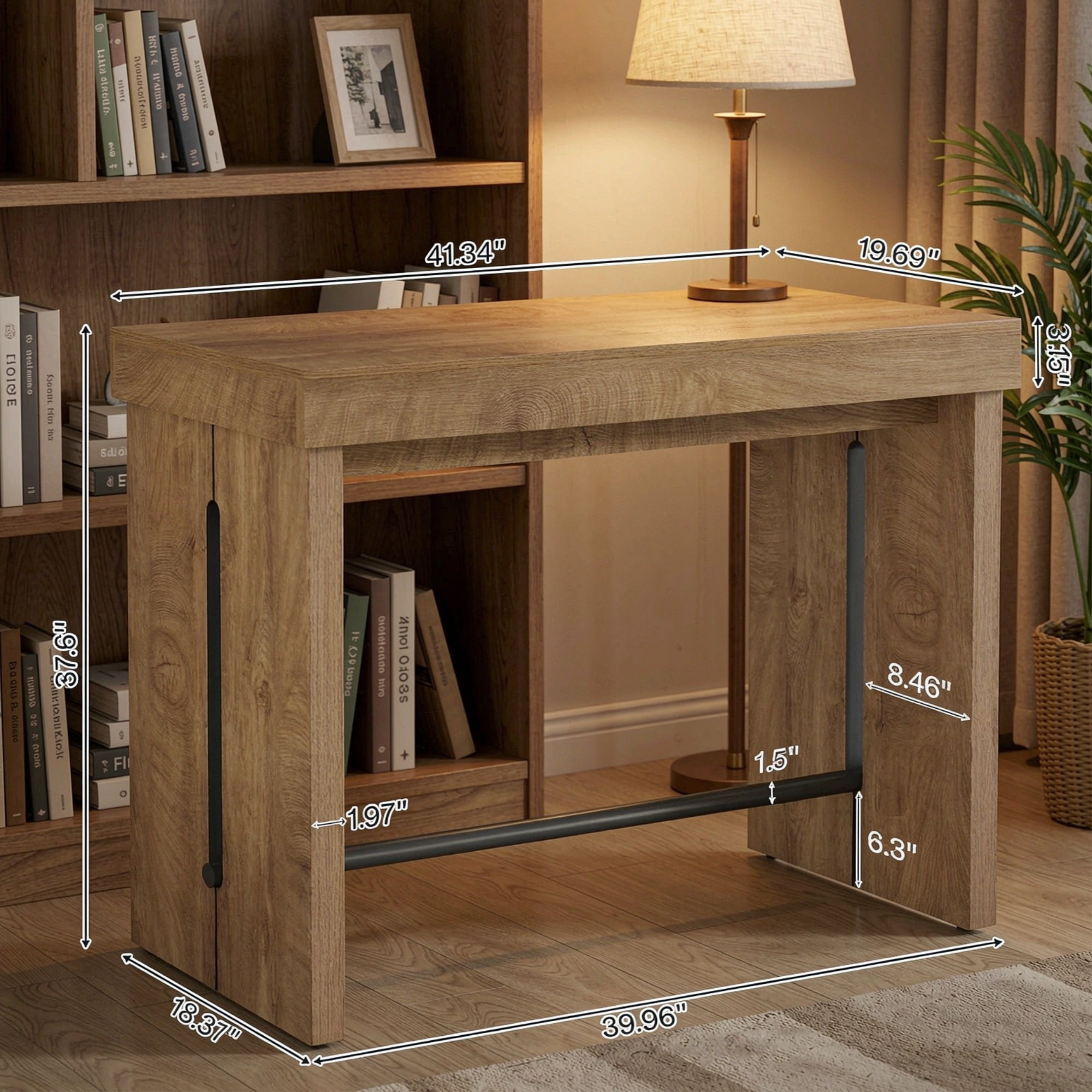 41" Bar Table, Counter Height Pub Table with Sturdy Tabletop