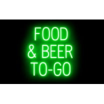 SpellBrite FOOD & BEER TO GO LED Sign for Business. 23.3" x 23.8" Green FOOD & BEER TO GO Sign Has Neon Sign Look With Energy Efficient LED Light Source. Visible from 500 Feet, 8 Animation Settings.