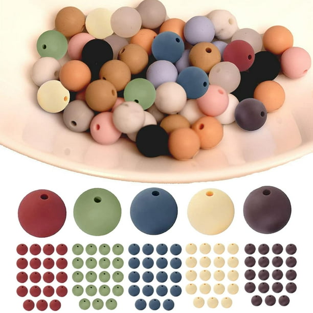 100Pcs Silicone Beads Matte Craft Beads Colorful Assorted Loose Beads Round for Pendants Bracelet DIY Craft Necklace Jewelry Making Supplies 5 Colors SetA Walmart