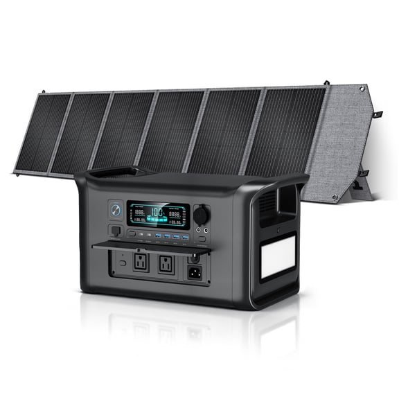 CTOLITY 1600W Portable Power Station with 200W Foldable Solar Panel 1024Wh LiFePO4 Battery Solar Generator for Camping & Home Backup RV Outages