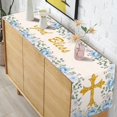 thumbnail image 4 of Boy Baptism Table Runner God Bless First Holy Communion Christening Baby Shower Party Kitchen Dining Home Decoration (13.8" x 71", Blue), 4 of 5