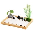 thumbnail image 1 of HLONK Room Decor with Green Sand Pretty Multipurpose Panda Zen Gardens Rake Decor Relaxing Mini Zen Garden Kit Creative Panda Zen Garden Rake Decor for Office Desk, 1 of 11