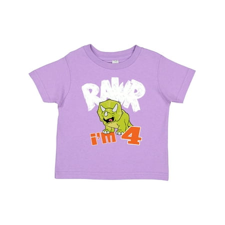 

Inktastic RAWR I m 4! Baby Triceratops Gift Toddler Boy or Toddler Girl T-Shirt