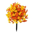 thumbnail image 3 of Flores artificiales de gloria de la mañana, decoración de jardín, estaca de jardín realista para Naranja Amarillo, 3 of 8