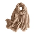 thumbnail image 2 of CFMIURAN Women's Summer Cotton Blend Linen Feeling Crinkle Scarf Long Shawl Wrap Lightweight Gauze with Fringed Edges for Beach Evening Wedding, 2 of 5