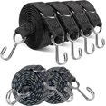 thumbnail image 1 of Set Of 6 Elastic Bungee Cords With Hooks, 4 Extra Long Elastic Straps Of 2 M And 2 Blue Elastic Cords Of 1 M, 200 X 3 Cm, 100 X 3 Cm, 1 of 4
