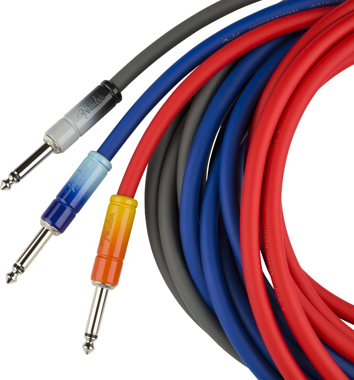 Genuine Fender 10 Foot Ombre Series Instrument Cable Silver Smoke #0990810248
