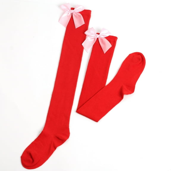 Athletic Sport Socks New Over Knee Socks Long Socks College Style High Socks Halloween Long Socks Style B-63 Red One Size