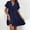 Navy, variant on Admvng Casual Dresses for Women Fashion Summer Casual V-Neck Short Sleeve Mini Dress S-2XL