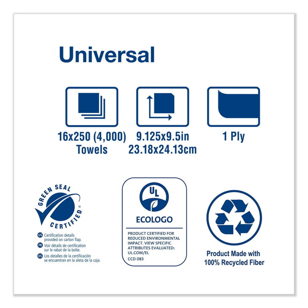 9.13 x 9.5 1-Ply Multifold Hand Towel - Natural (16/Carton)