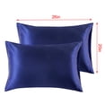 thumbnail image 4 of Funda de almohada 2pcs Funda de almohada de satén de poliéster Ropa de cama Funda de almohada para dormir, Azul, US-S, 20x26 Pulgadas Monstrate HA003643-19, 4 of 7