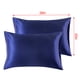 thumbnail image 4 of Funda de almohada 2pcs Funda de almohada de satén de poliéster Ropa de cama Funda de almohada para dormir, Azul, US-S, 20x26 Pulgadas Sweethay HA003643-19, 4 of 7