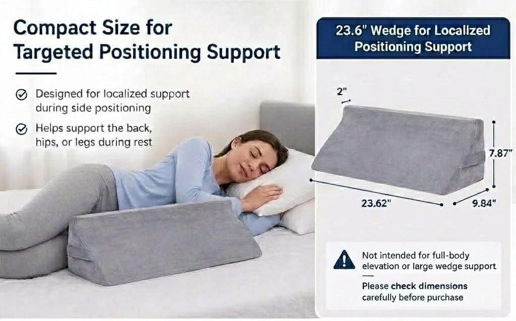 Bed Wedge Pillow for Sleeping & Post Surgery Recovery - Waterproof Positioning Wedge Pillows for Back,Hip & Leg Pain Relief, bed sore Support,Ideal for Side Sleepers,Seniors &Bedridden Patients 23.6"