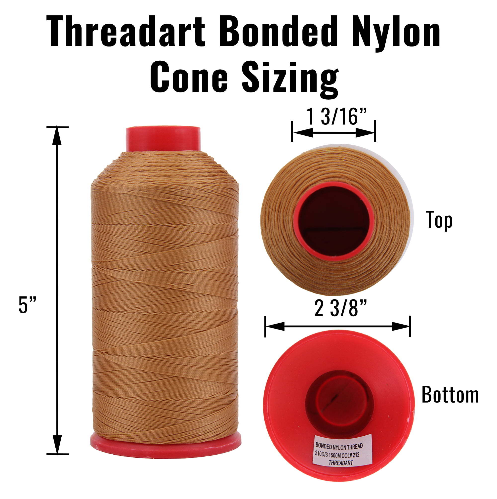 210D/3 Nylon 66 Bonded Nylon Thread 1500 Yard/roll Size 69 Heavy