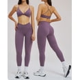 thumbnail image 2 of PISONIC Workout Sets for Women 2 Piece Yoga Outfits Twist Front Halter Sports Bras High Waisted Crossover Leggings Exercise Gym Sets, 2 of 8