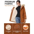 thumbnail image 5 of Women Winter Parka Coat, Windproof Women Winter Coat Fleece Lined Long Parka with Faux-Fur Hood (Ginger, Medium), 5 of 7