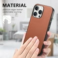 thumbnail image 4 of Dteck Case for iPhone 15,Slim Premium Canvas Grain PU Leather,Soft TPU Bumper,Non-Slip Anti-Scratch Shock-Absorbent,Protective Phone Cover for iPhone 15,Brown, 4 of 8
