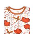 thumbnail image 2 of MOSSRIVER Bamboo Short-Sleeve Baby Pajama Pink Baseball Sports Print, 2 of 8