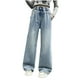 thumbnail image 1 of Odeerbi 5-16 Años Niñas Jeans Athletic Deportes Pantalones Vaqueros Cintura Alta Suelta Ropa de Trabajo Pantalones Con Bolsillo, 1 of 9