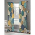 thumbnail image 4 of Teal Yellow Circle Sheer Curtains for Living Room Bedroom Geometric Abstract Art Sheer Curtains 108 Inch Long 2 Panels Set Light Filtering Curtain Window Treatments Drapes for Dining Room, 4 of 6