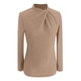 thumbnail image 5 of EDFBUYKRS Women's Plus Size Tie Front Blouse with Long Sleeves, Sizes S, 5 of 5