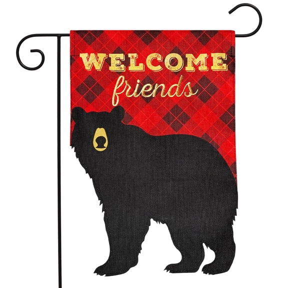 Briarwood Lane Everyday Burlap Garden Flag 12x18 For Outdoor Black Bear Garden Flag Flags For Outside