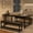 Black, variant on GAOMON 63" Dining Table Set for 4-6, Large Extendable Kitchen Table Set with 2 Upholstered Benches for 6, 3 Piece Rectangle Dining Table Set for 4 for Apartment, Saving Space, Retro Gray