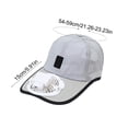 thumbnail image 2 of BUDAO00 Solar USB Rechargeable Fan Hat, Summer Breathable Mesh Baseball Cap with Detachable Brim Fan for Fishing, Gardening, Hiking, Camping, Travel and Yard Work (Gray), 2 of 6
