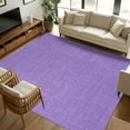 thumbnail image 3 of Purple 5x8 Area Rugs, Farmhouse Burlap Solid Purple Color Modern Linen Texture Non-Skid Rubber Backing Large Rectangle Rugs - Living Room Bedroom Home Office, Indoor Floor Mat Carpets Washable Rug, 3 of 9