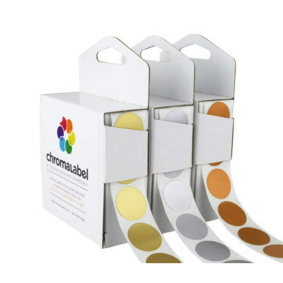 3/4" Permanent Round Color-Code Dot Kit (Metallic): 3,000/Kit